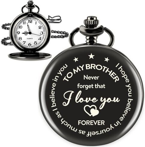 Engraved Pocket Watch for Men Borther Gifts for Graduation Fathers Day Birthday Xmas Valentines Day Gifts for Brother in Saudi Arabia