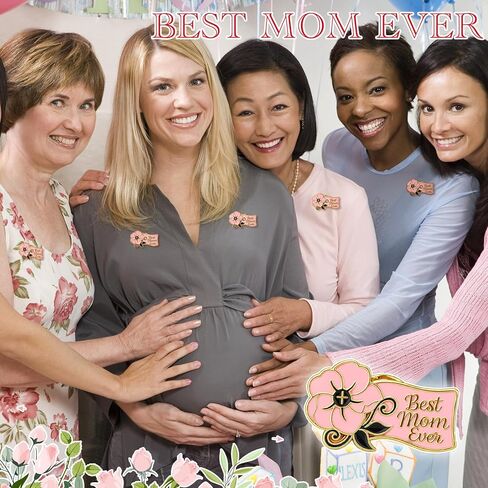 Tondiamo Best Mom Ever Brooches Pink Flower Pins for Women Mother's Day Pins Gifts Bulk Church Mother Gift Flower Enamel Badge Brooches Lapel Pin Cute Dress Accessory for Women's Day Coworker in Saudi Arabia