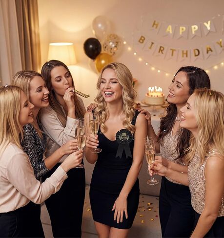 Its My Birthday Pin, Birthday Pin for Men and Women Satin Grosgrain Ribbon Badge Brooch Pins Party Decoration (Black) in Saudi Arabia