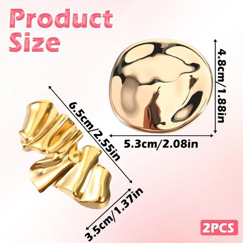 2Pcs Irregular Geometric Brooch Lapel Shawl Pin Gold Brooch Pins Vintage Fashion Weddings Suit Dress Clothing Accessorie Jewelry for Women Men in Saudi Arabia