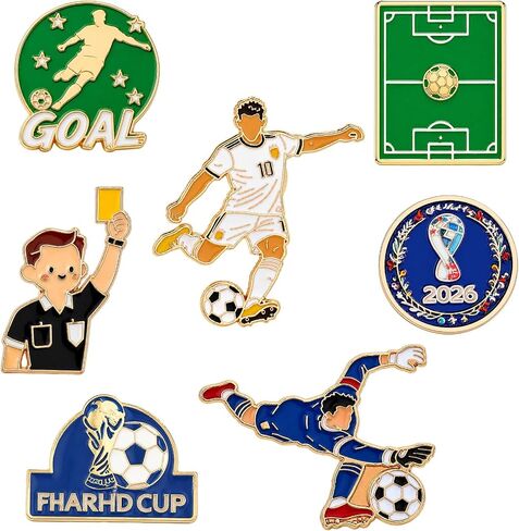 World Cup Brooch Pins Soccer Enamel Pins Football Players Referees Lapel Pin for World Cup Clothes Bags Backpack Accessories in Saudi Arabia