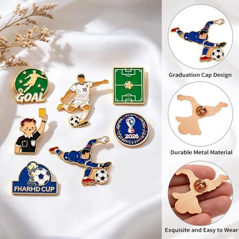 World Cup Brooch Pins Soccer Enamel Pins Football Players Referees Lapel Pin for World Cup Clothes Bags Backpack Accessories in Saudi Arabia