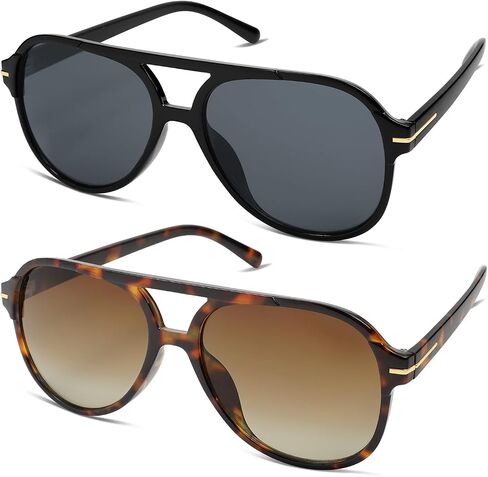 Retro Trendy Square Aviator Sunglasses Womens Mens 70s Classic Vintage Oversized Sun Glasses AR82174 in Kuwait