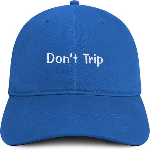 Trendy Apparel Shop Don't Trip Embroidered Cotton Unstructured Low Profile Dad Hat in Kuwait