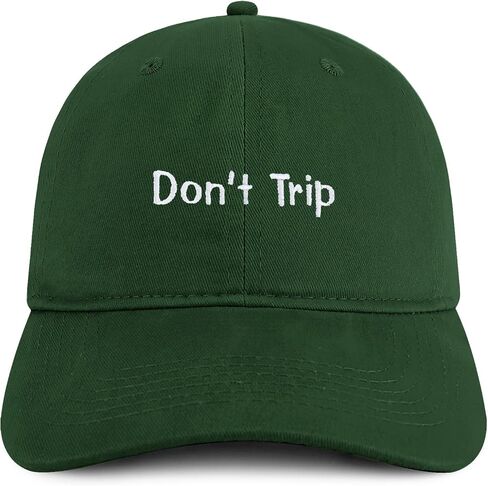 Trendy Apparel Shop Don't Trip Embroidered Cotton Unstructured Low Profile Dad Hat in Kuwait