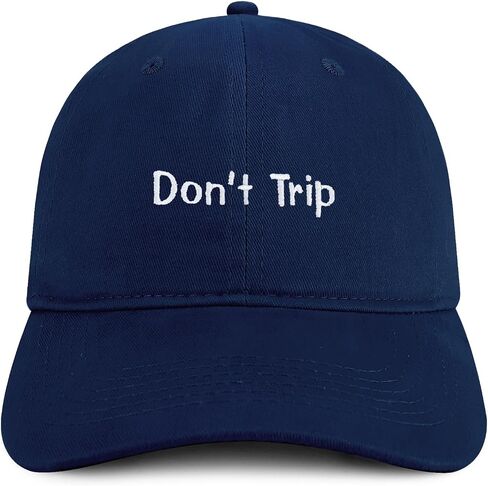 Trendy Apparel Shop Don't Trip Embroidered Cotton Unstructured Low Profile Dad Hat in Kuwait