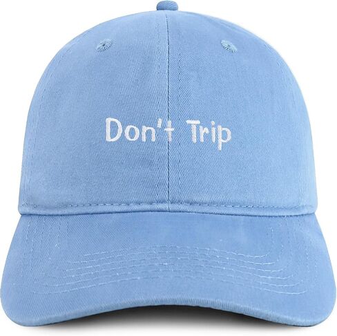 Trendy Apparel Shop Don't Trip Embroidered Cotton Unstructured Low Profile Dad Hat in Kuwait