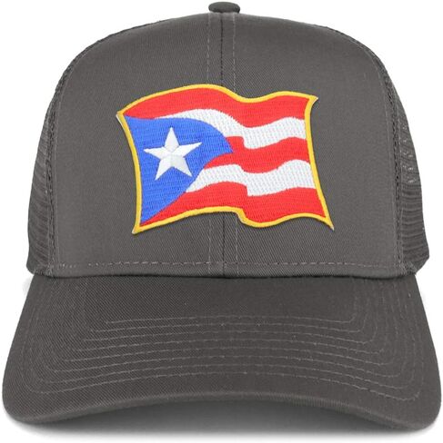Armycrew Puerto Rico Waving Flag Patch Structured Mesh Trucker Cap in Saudi Arabia