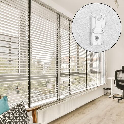 100 Sets Roller Shade Clear Safety Chain and Cord Guide Curtain P Clip Blind Cord Holder Fixation Hook Bead Chain Tension Device with Screws for Roller Vertical and Roman Shades in Saudi Arabia