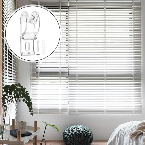 100 Sets Roller Shade Clear Safety Chain and Cord Guide Curtain P Clip Blind Cord Holder Fixation Hook Bead Chain Tension Device with Screws for Roller Vertical and Roman Shades in Saudi Arabia