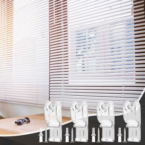 100 Sets Roller Shade Clear Safety Chain and Cord Guide Curtain P Clip Blind Cord Holder Fixation Hook Bead Chain Tension Device with Screws for Roller Vertical and Roman Shades in Saudi Arabia