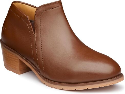 Xena Workwear Gravity Steel Toe Women's Work Shoes, Stylish Ankle Bootie, Slip Resistant, ASTM F2413 Certified, OSHA Approved, Premium Leather, Handcrafted in North America, Amber Brown, 6 in Saudi Arabia
