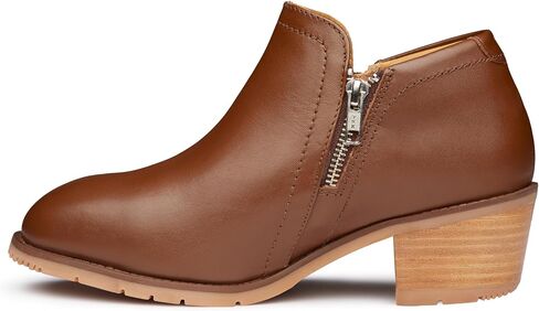 Xena Workwear Gravity Steel Toe Women's Work Shoes, Stylish Ankle Bootie, Slip Resistant, ASTM F2413 Certified, OSHA Approved, Premium Leather, Handcrafted in North America, Amber Brown, 6 in Saudi Arabia