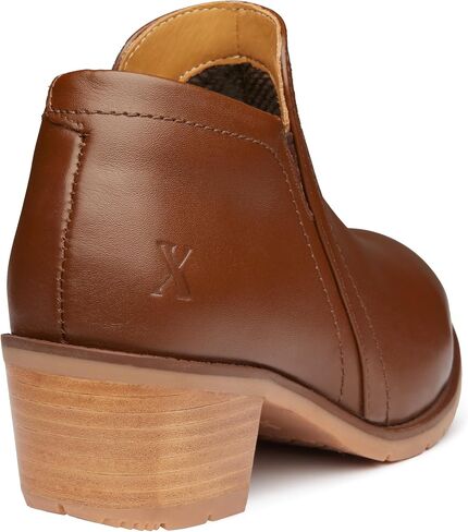 Xena Workwear Gravity Steel Toe Women's Work Shoes, Stylish Ankle Bootie, Slip Resistant, ASTM F2413 Certified, OSHA Approved, Premium Leather, Handcrafted in North America, Amber Brown, 6 in Saudi Arabia