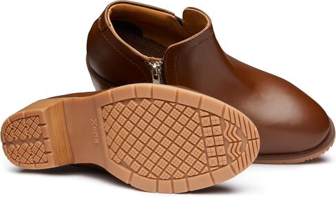 Xena Workwear Gravity Steel Toe Women's Work Shoes, Stylish Ankle Bootie, Slip Resistant, ASTM F2413 Certified, OSHA Approved, Premium Leather, Handcrafted in North America, Amber Brown, 6 in Saudi Arabia
