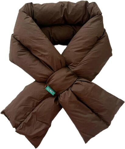 Lightweight Puffer Scarf for Women Versatile Solid Color Collar Scarf Winter Warm Neck Wrap Outdoor Neck Warmer in Saudi Arabia
