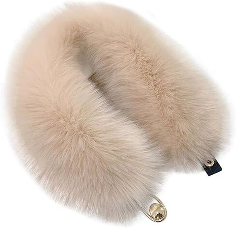 Women's Neck Warmer Faux Fur Collar Scarf Wrap Plush Muffler Collar Trim Warm Scarf Neck Hood for Women Winter Coat Dress Party Clothing (Apricot) in Kuwait