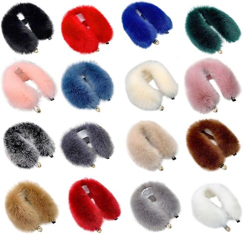 Women's Neck Warmer Faux Fur Collar Scarf Wrap Plush Muffler Collar Trim Warm Scarf Neck Hood for Women Winter Coat Dress Party Clothing (Apricot) in Kuwait