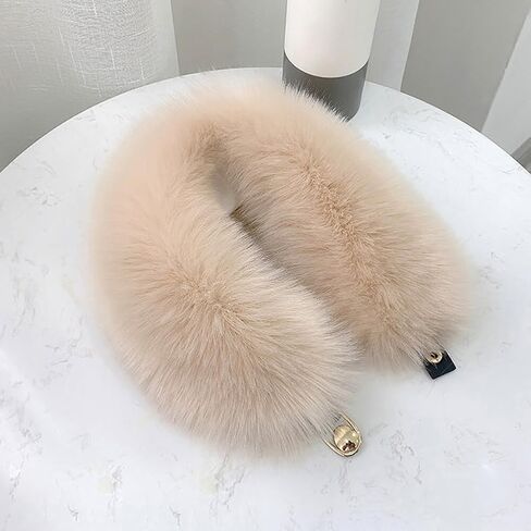 Women's Neck Warmer Faux Fur Collar Scarf Wrap Plush Muffler Collar Trim Warm Scarf Neck Hood for Women Winter Coat Dress Party Clothing (Apricot) in Kuwait