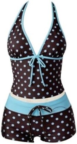 Women's Vintage Dots 2 Piece Swimsuit Harajuku Boyshort Bikini Sets Fairycore Cute Tops 2000s Whimsy Bathing Suit in Saudi Arabia