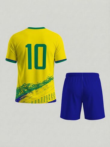 Brazil Soccer Jersey Set Mens Yellow Football Kit 2-Piece Training Uniform S-3XL 2026 Fan Gear in Kuwait