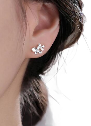 925 Sterling Silver Stud Earrings Flower Stud Earring Dainty Gardenia Flower Earrings Hypoallergenic Post Earrings Tiny Minimalist Jewelry for Women Gift in Saudi Arabia