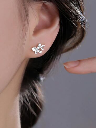 925 Sterling Silver Stud Earrings Flower Stud Earring Dainty Gardenia Flower Earrings Hypoallergenic Post Earrings Tiny Minimalist Jewelry for Women Gift in Saudi Arabia