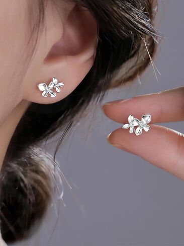 925 Sterling Silver Stud Earrings Flower Stud Earring Dainty Gardenia Flower Earrings Hypoallergenic Post Earrings Tiny Minimalist Jewelry for Women Gift in Saudi Arabia