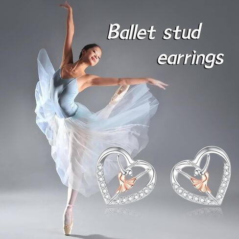 Sterling Silver Ballerina Stud Earrings Hypoallergenic Ballet Dancer Earrings for Women Ballerina Theme Jewelry Gift in Kuwait