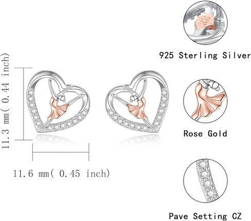 Sterling Silver Ballerina Stud Earrings Hypoallergenic Ballet Dancer Earrings for Women Ballerina Theme Jewelry Gift in Kuwait