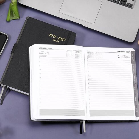 2025 Appointment Book & Planner - Jan. 2025 - Dec. 2025, Daily Hourly Planner 2025, 5.75" X 8.25", 60-Minute Interval, Faux Soft Leather Cover, Premium Paper with Pen Holder, Inner Pocket - Rose Gold in Saudi Arabia