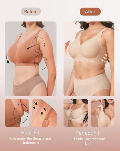 Womens Wireless Jelly Bra Plus Size Seamless Everyday Bra Supportive Full Coverage Comfortable T-Shirt Bras in Kuwait