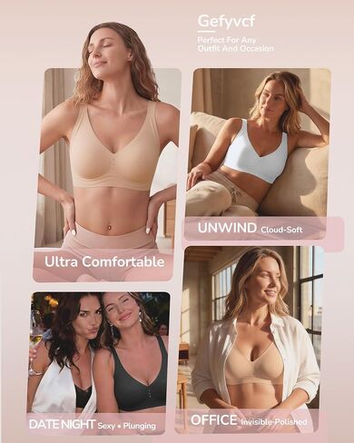 Womens Wireless Jelly Bra Plus Size Seamless Everyday Bra Supportive Full Coverage Comfortable T-Shirt Bras in Kuwait