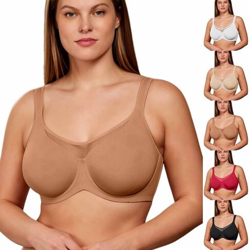 Plus Size Bras for Women, Mesh Full Coverage Unlined Wireless Bras with Support and Lift Seamless Push Up Bralette in Kuwait