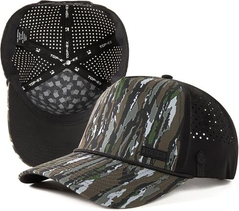قبعة TOP-EX UVCoolix™ Performance Rope Snapback، قبعة بيسبول مقاومة للماء للرجال، قبعة الجري لتمارين الجولف in Kuwait