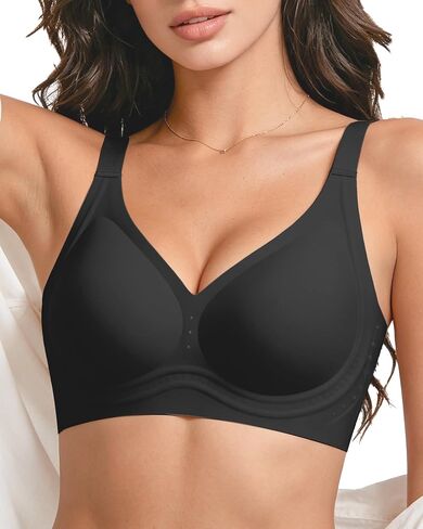 Womens Wireless Jelly Bra Plus Size Seamless Everyday Bra Supportive Full Coverage Comfortable T-Shirt Bras in Saudi Arabia