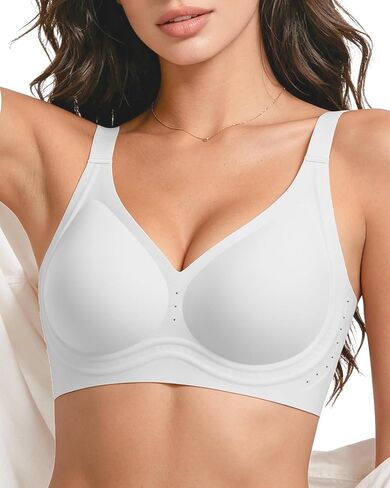 Womens Wireless Jelly Bra Plus Size Seamless Everyday Bra Supportive Full Coverage Comfortable T-Shirt Bras in Kuwait