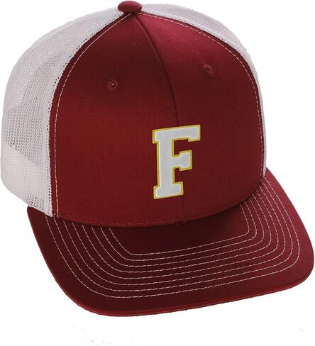 Structured Trucker Mesh Hat Custom Colors Letter F Initial Baseball Mid Profile in Saudi Arabia