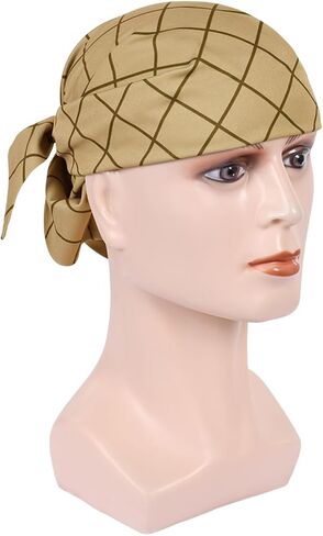 Usopp Head Scarf Usopp Cosplay Costume Adults Checkered Headscarf Leopard Print Hair Scarf Halloween Outfits Props in Saudi Arabia
