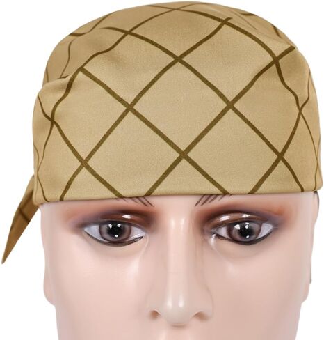 Usopp Head Scarf Usopp Cosplay Costume Adults Checkered Headscarf Leopard Print Hair Scarf Halloween Outfits Props in Saudi Arabia