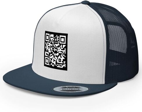 QRP Show Me Them Titties Scannable QR Code Flat Bill Trucker Hat High Crown Adjustable Funny Cap in Kuwait