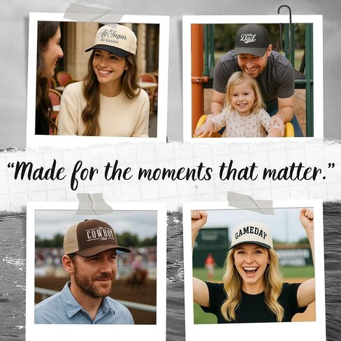 NX Dad Est 2027 Embroidered Flat Bill Trucker Hat High Crown Adjustable Cap for Men and Women in Kuwait
