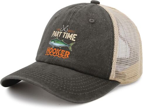 Fishing Here Fishy Fishy Fishy Trucker Hat Women's Hats & Caps Mens Caps Gifts for Men Golf Cap in Kuwait