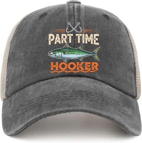Fishing Here Fishy Fishy Fishy Trucker Hat Women's Hats & Caps Mens Caps Gifts for Men Golf Cap in Kuwait