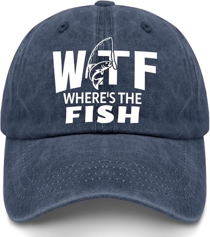 Fishing Here Fishy Fishy Fishy Trucker Hat Women's Hats & Caps Mens Caps Gifts for Men Golf Cap in Kuwait