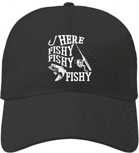 Fishing Here Fishy Fishy Fishy Trucker Hat Women's Hats & Caps Mens Caps Gifts for Men Golf Cap in Kuwait