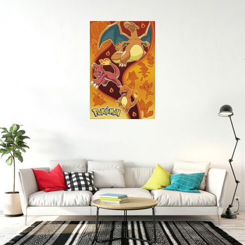 Pokemon - Anime TV Show Gaming Poster (Fire Type - Charmander Evolution) (Size: 24" x 36") in Saudi Arabia