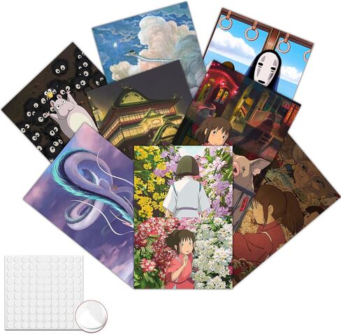 Pounchi Anime Posters (8 Pcs with Glue Dots) 11.2" x 16.5" Japanese Anime HD Printing Poster Unframed Version for Room Bedroom Club Wall Art Decor for Teens in Kuwait