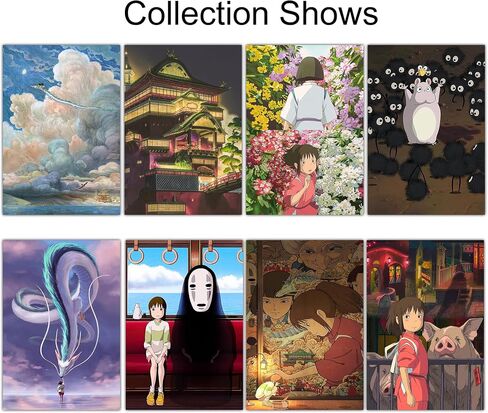 Pounchi Anime Posters (8 Pcs with Glue Dots) 11.2" x 16.5" Japanese Anime HD Printing Poster Unframed Version for Room Bedroom Club Wall Art Decor for Teens in Kuwait