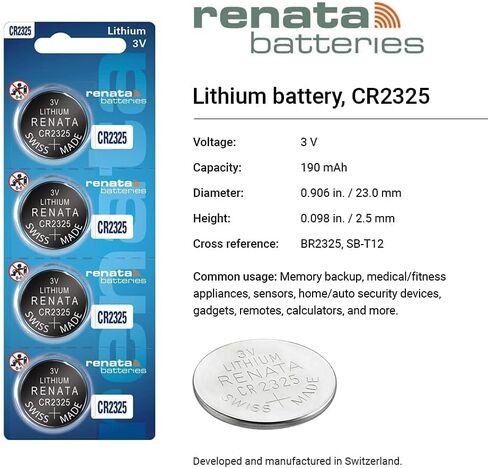 Renata CR2325 Batteries - 3V Lithium Coin Cell 2325 Battery (4 Count) in Saudi Arabia
